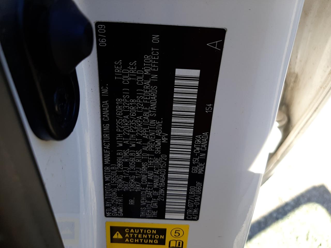 2T2BK1BA6AC015720 2010 Lexus Rx 350