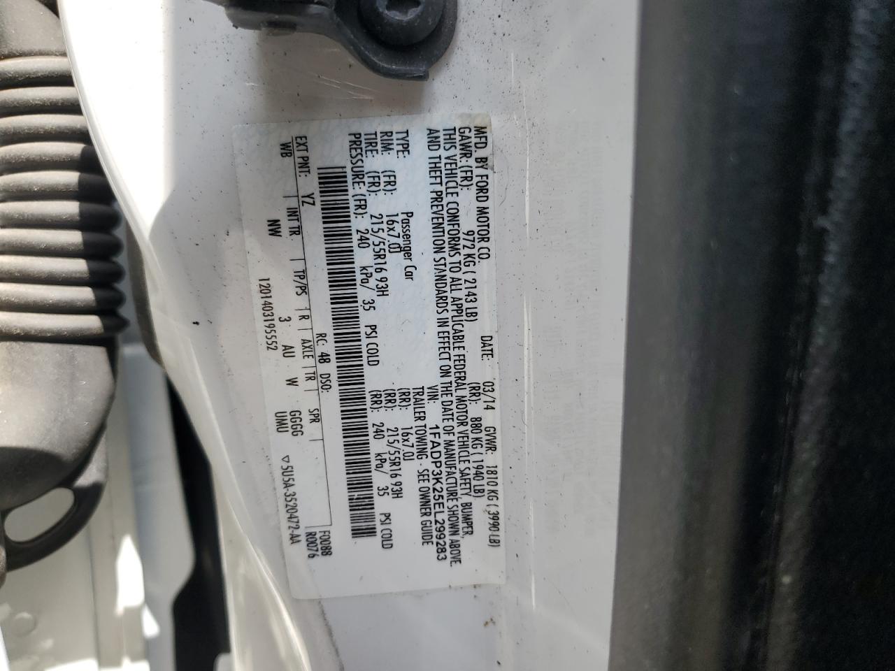 1FADP3K25EL299283 2014 Ford Focus Se