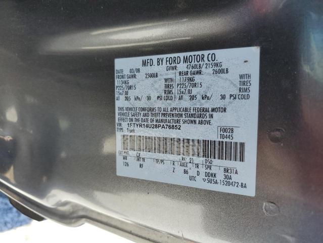 2008 Ford Ranger Super Cab VIN: 1FTYR14U28PA76852 Lot: 60493434