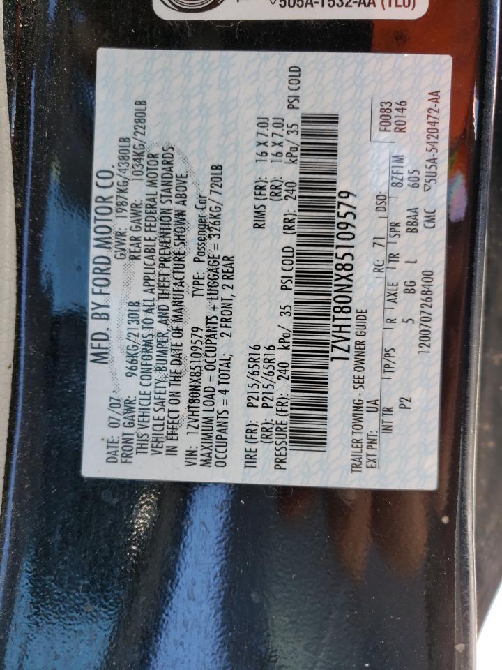 1ZVHT80NX85109579 2008 Ford Mustang