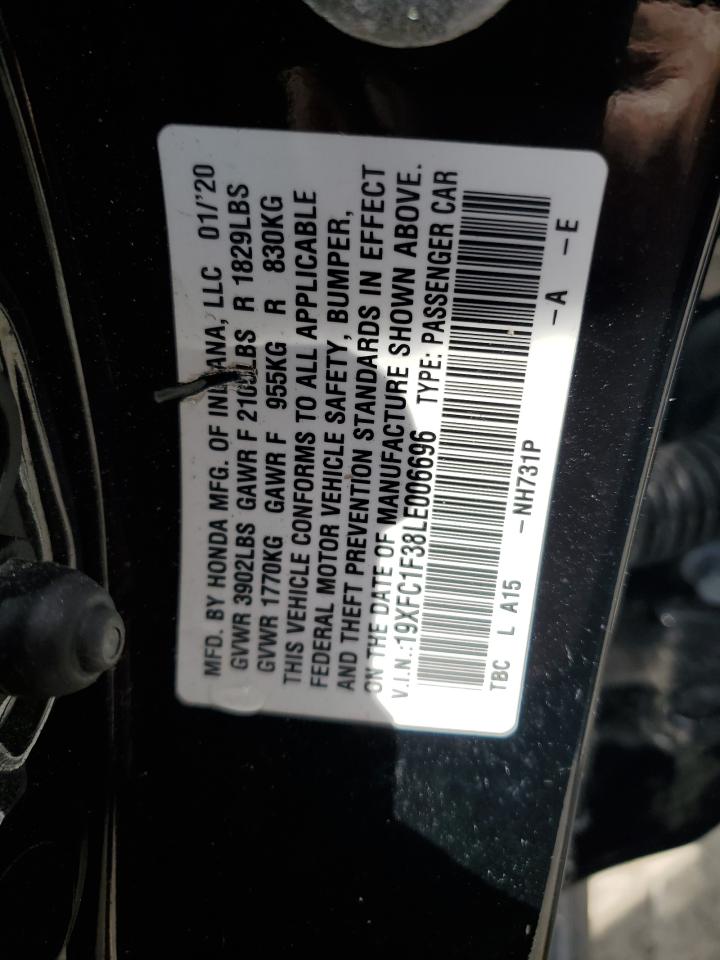 19XFC1F38LE006696 2020 Honda Civic Ex