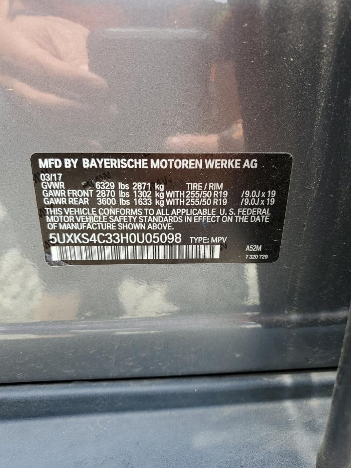 5UXKS4C33H0U05098 2017 BMW X5 xDrive35D