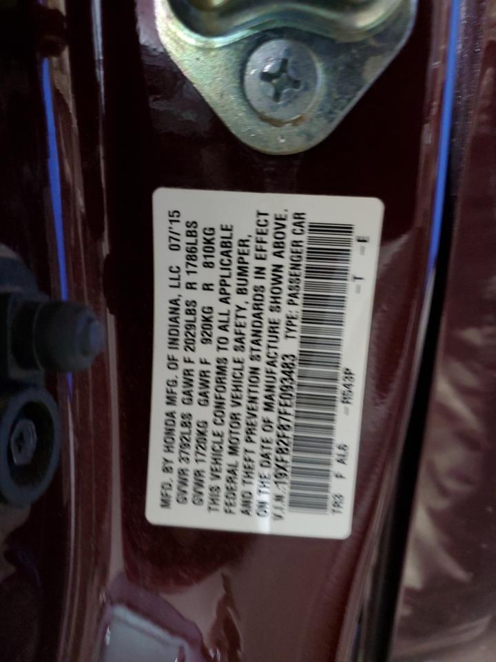 19XFB2F87FE093483 2015 Honda Civic Ex 19XFB2F87FE093483 2015 Honda Civic Ex
