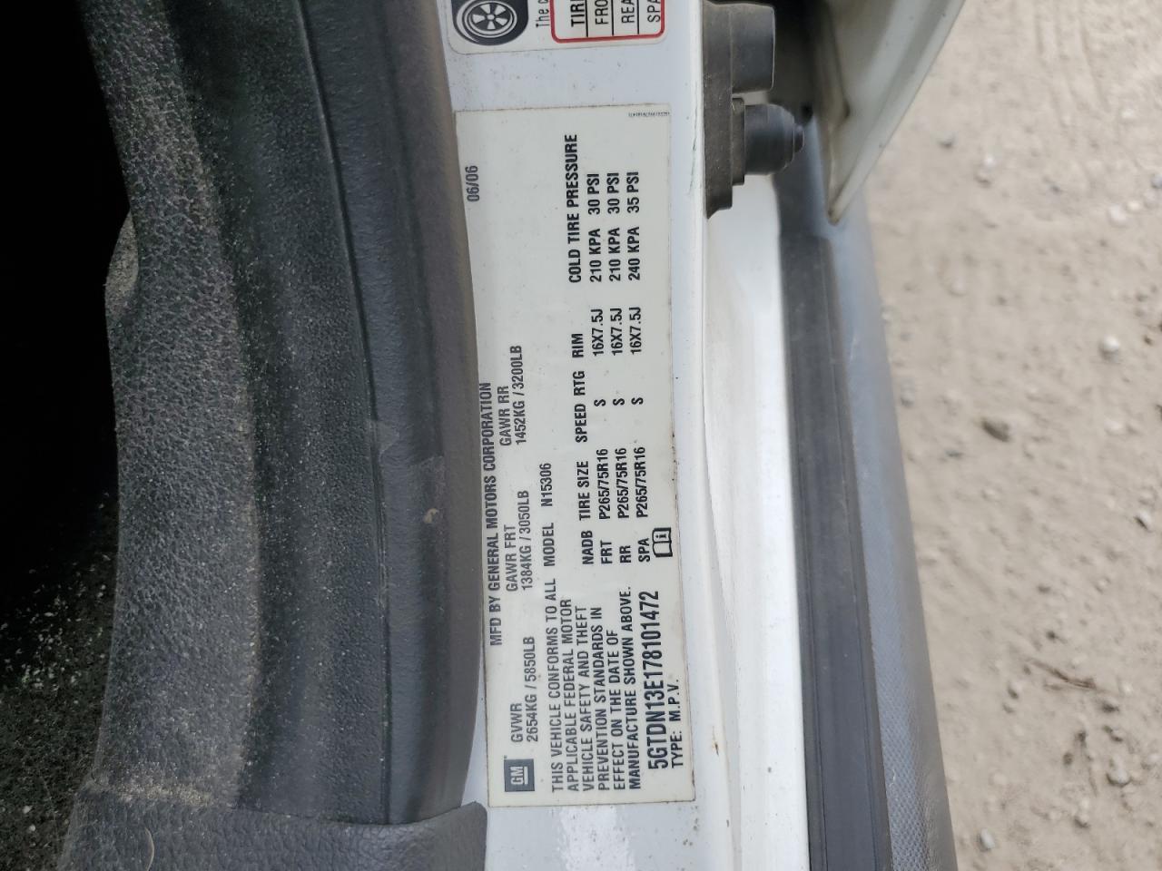 5GTDN13E178101472 2007 Hummer H3