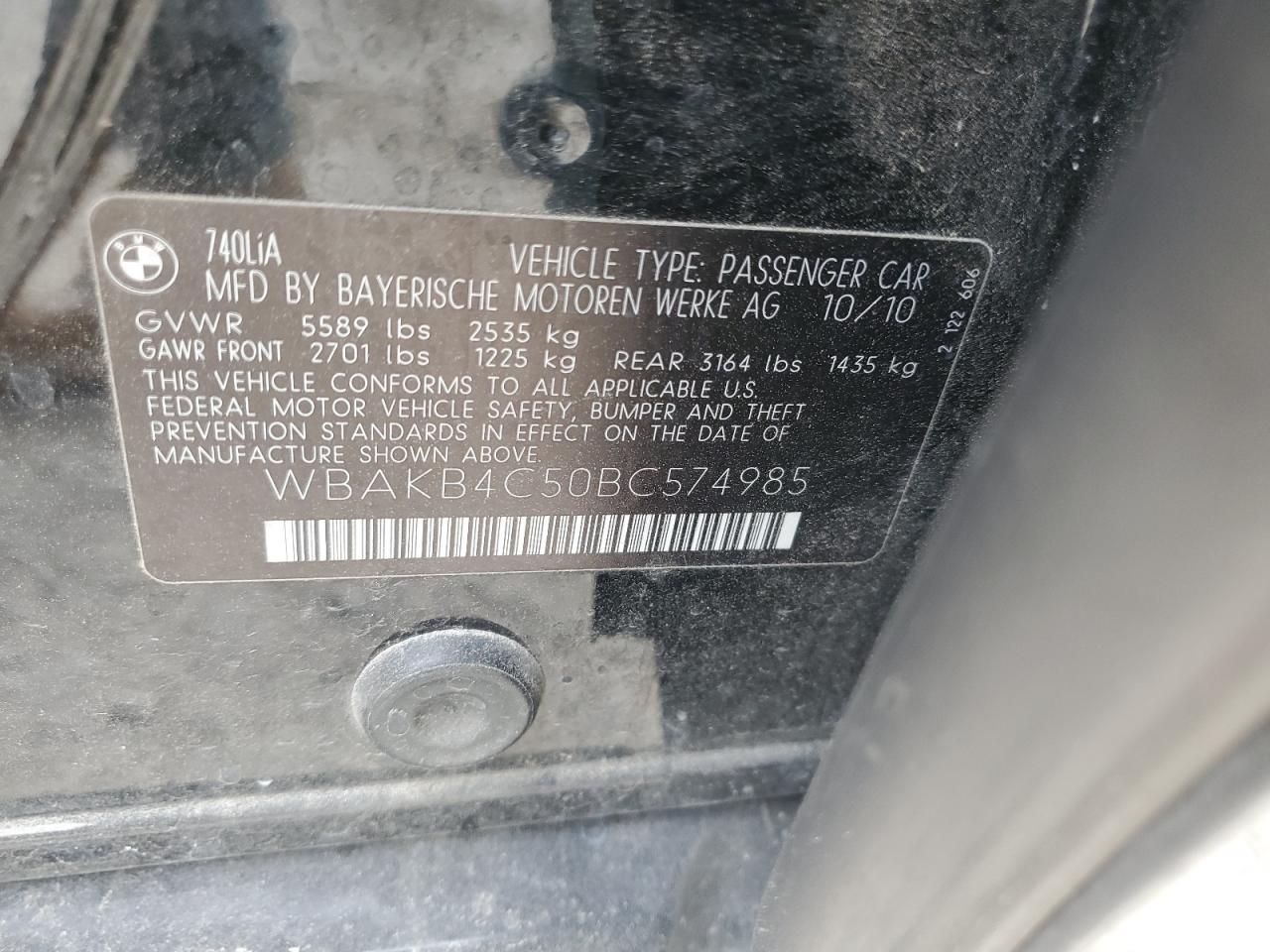 WBAKB4C50BC574985 2011 BMW 740 Li