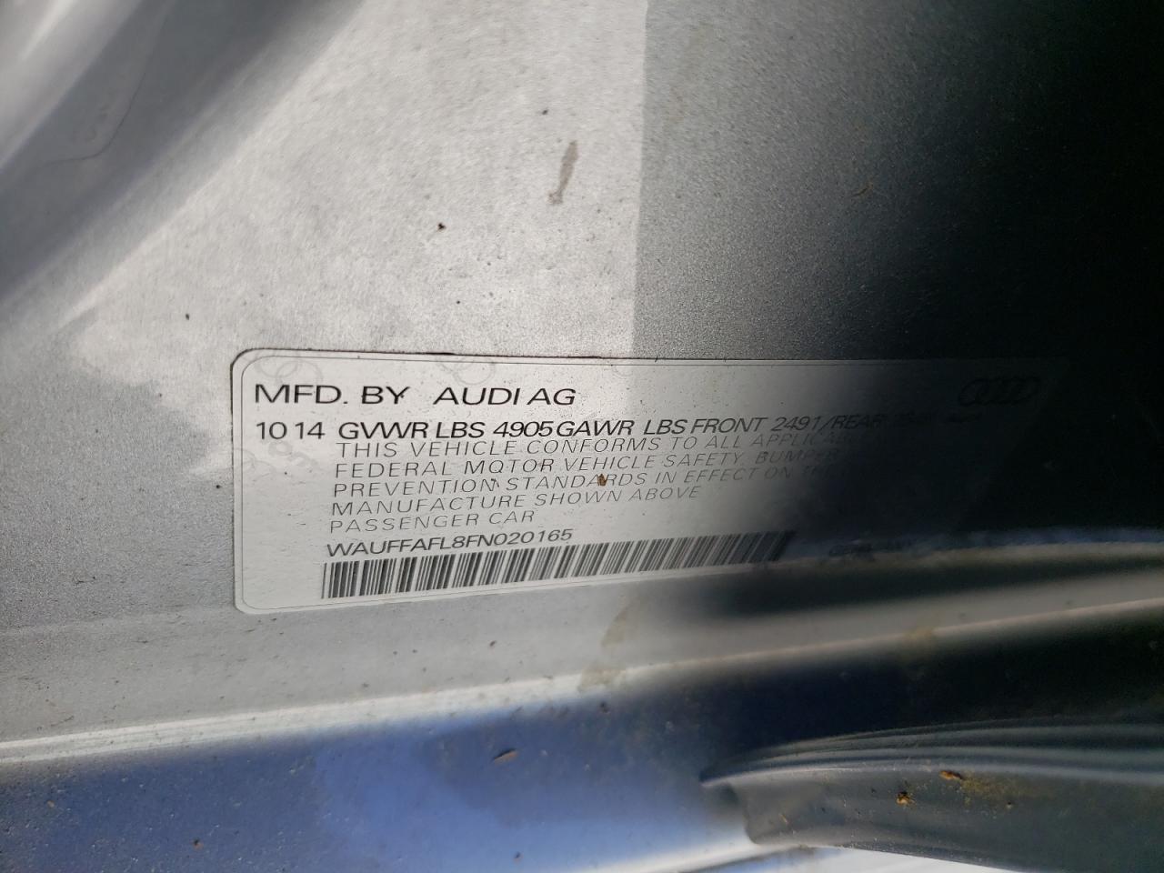 WAUFFAFL8FN020165 2015 Audi A4 Premium Plus