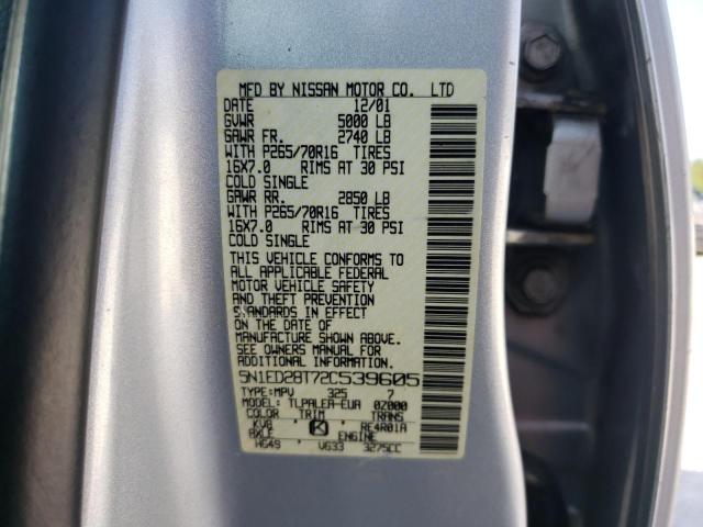 2002 Nissan Xterra Xe VIN: 5N1ED28T72C539605 Lot: 60564854