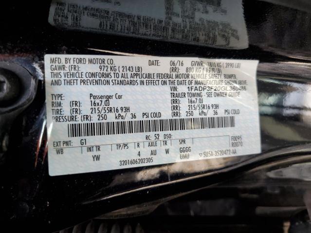 2016 FORD FOCUS SE - 1FADP3F20GL360486