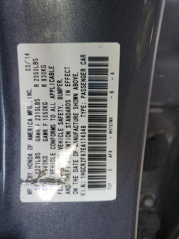 2014 Honda Accord Exl vin: 1HGCR2F87EA174548