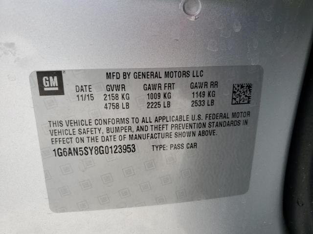 2016 Cadillac Ats-V VIN: 1G6AN5SY8G0123953 Lot: 55889754