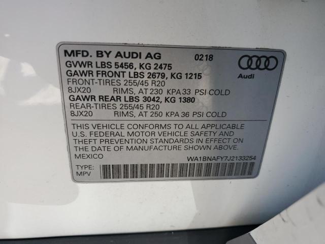 2018 Audi Q5 Premium Plus VIN: WA1BNAFY7J2133254 Lot: 58099504