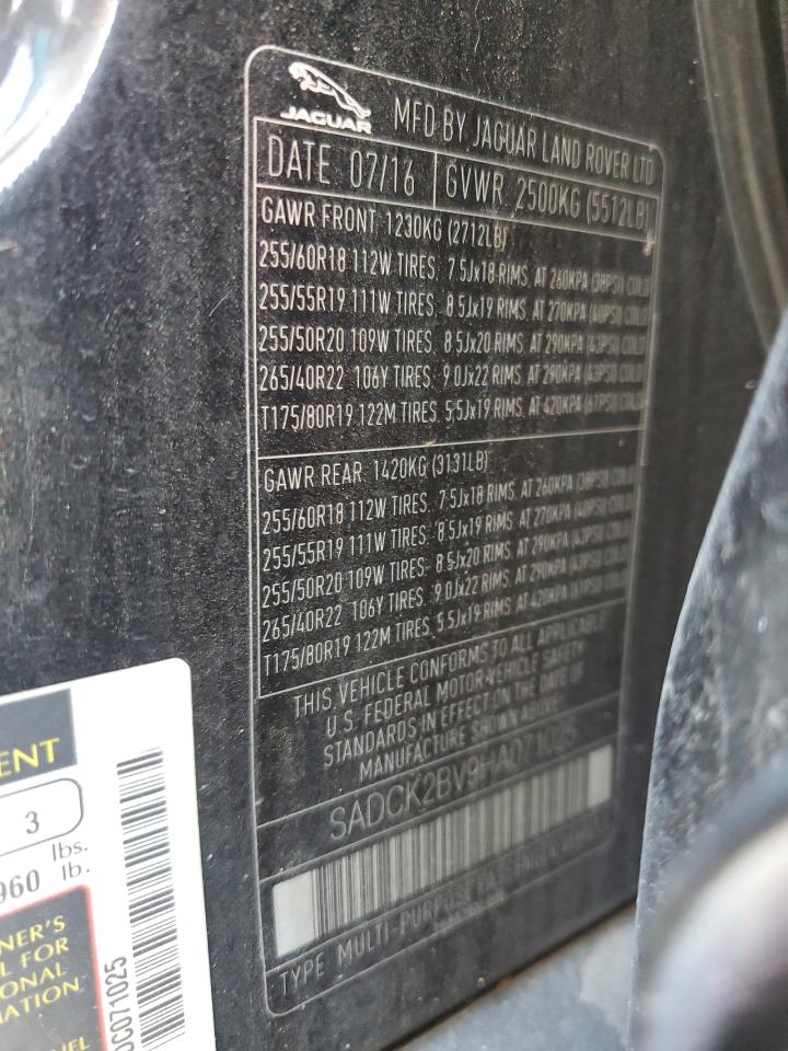 SADCK2BV9HA071025 2017 Jaguar F-Pace Prestige