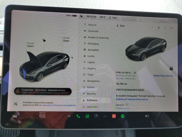 2021 Tesla Model 3 VIN: 5YJ3E1EBXMF879500 Lot: 57617374