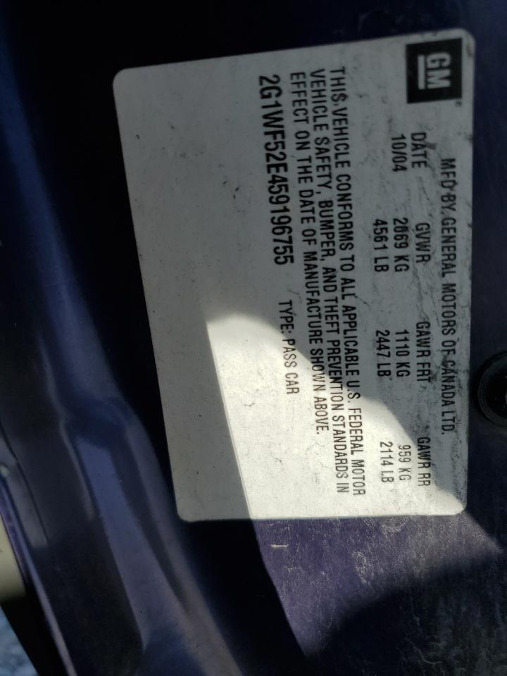 2G1WF52E459196755 2005 Chevrolet Impala