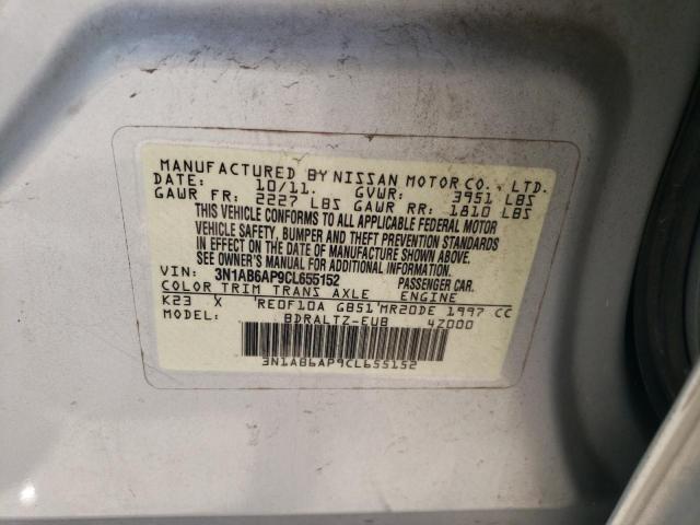 2012 Nissan Sentra 2.0 VIN: 3N1AB6AP9CL655152 Lot: 58457614