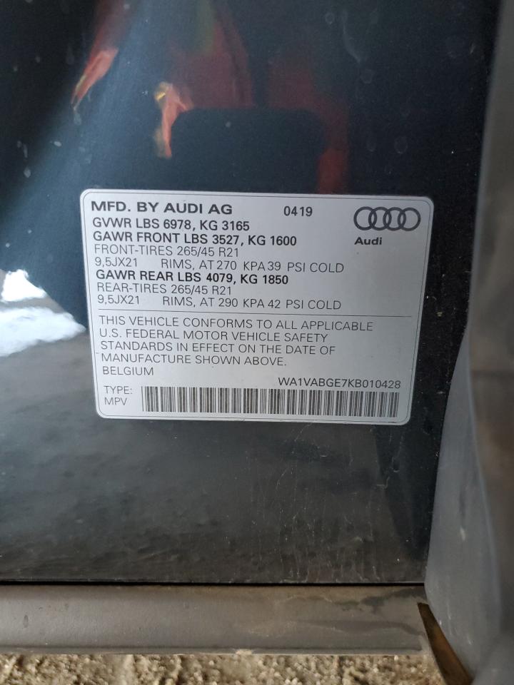 WA1VABGE7KB010428 2019 Audi E-Tron Prestige