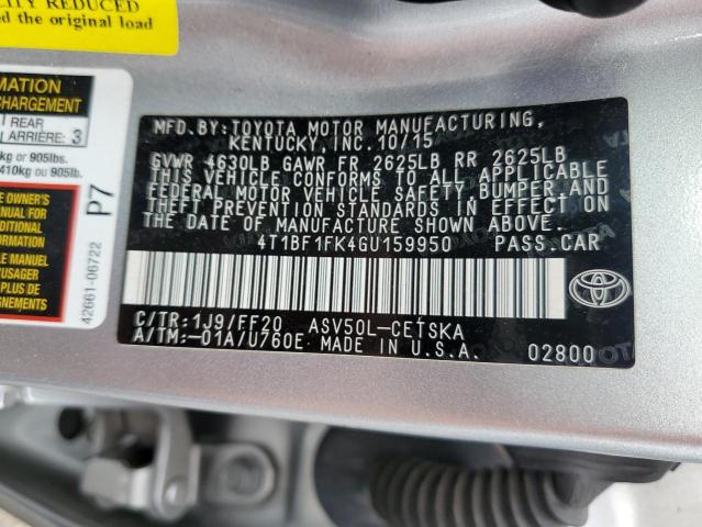 VIN 4T1BF1FK4GU159950 2016 Toyota Camry, LE no.13