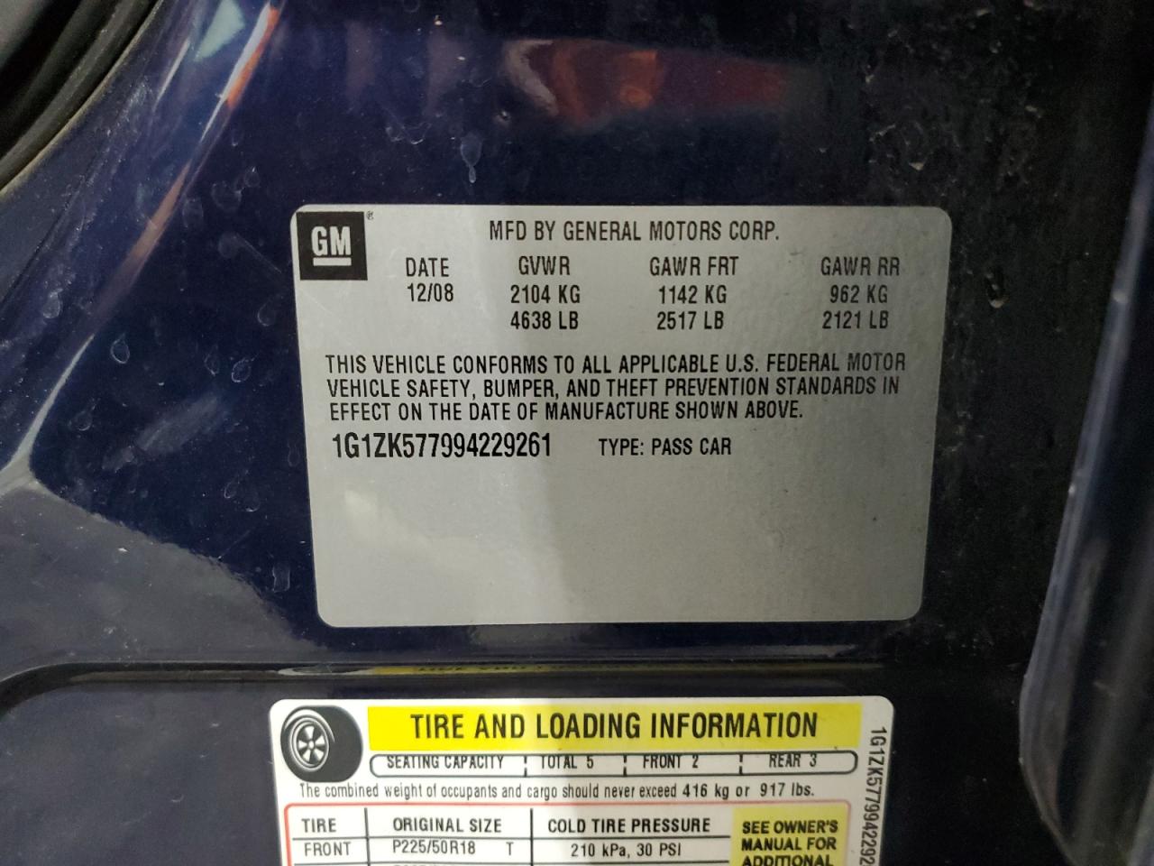 1G1ZK577994229261 2009 Chevrolet Malibu Ltz