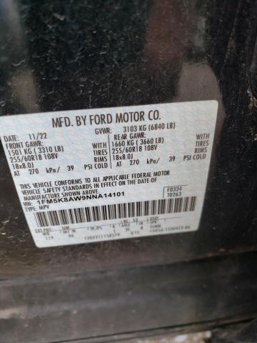 2022 Ford Explorer Police Interceptor VIN: 1FM5K8AW9NNA14101 Lot: 59137344