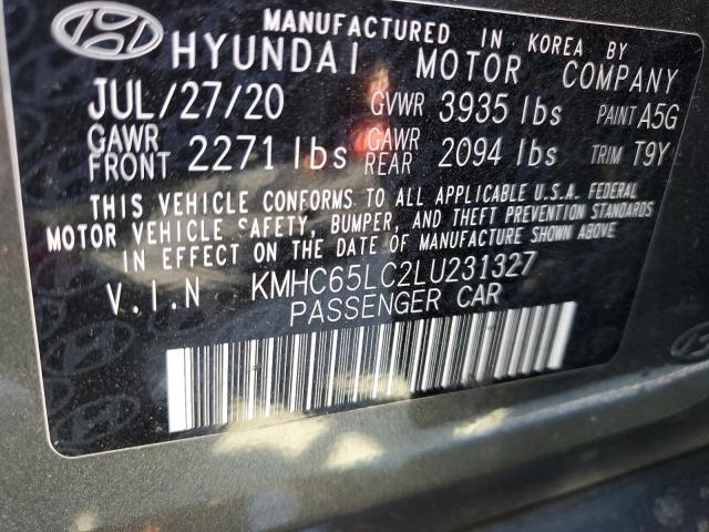 2020 HYUNDAI IONIQ BLUE - KMHC65LC2LU231327