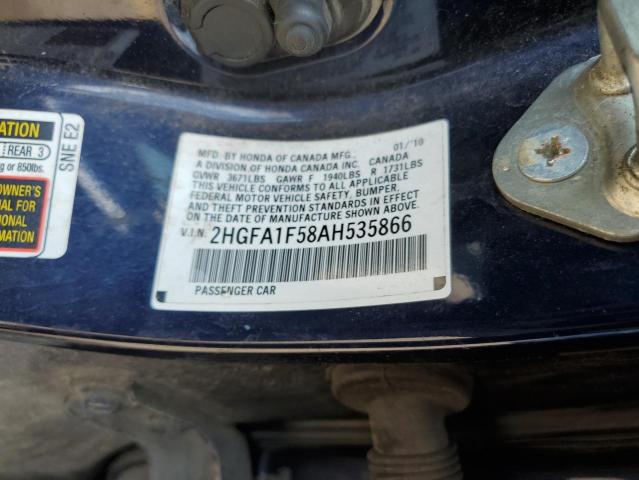 2010 Honda Civic Lx VIN: 2HGFA1F58AH535866 Lot: 60086334