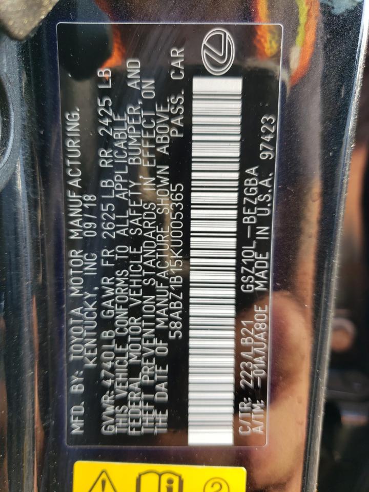 58ABZ1B15KU005365 2019 Lexus Es 350