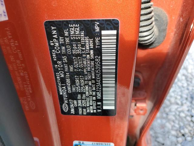 2017 Hyundai Tucson Se VIN: KM8J23A4XHU539582 Lot: 57079394