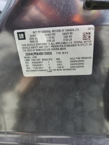 2013 Chevrolet Equinox Lt VIN: 2GNALPEK4D6139826 Lot: 57499214