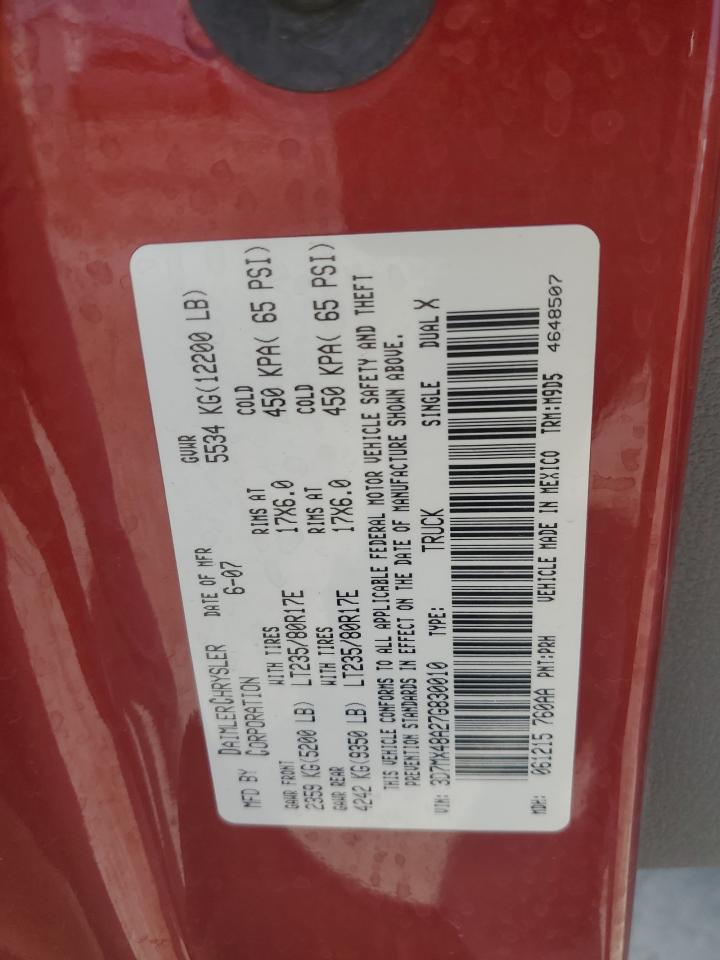 3D7MX48A27G830010 2007 Dodge Ram 3500 St