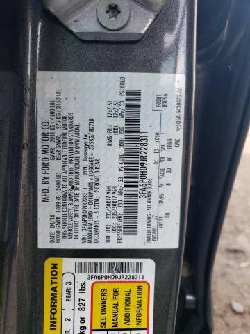 VIN 3FA6P0HD9JR228311 2018 Ford Fusion, SE no.12