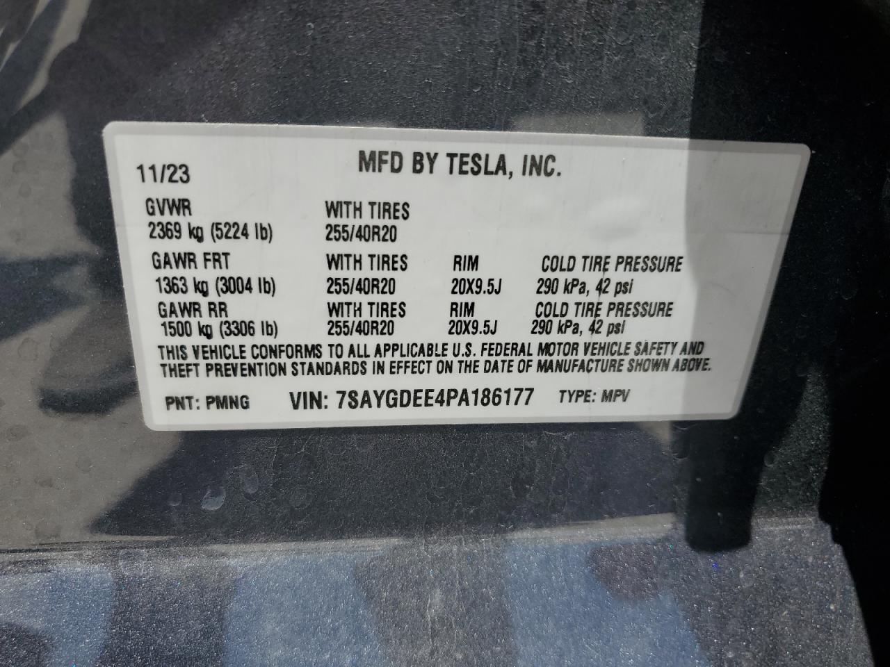 7SAYGDEE4PA186177 2023 Tesla Model Y