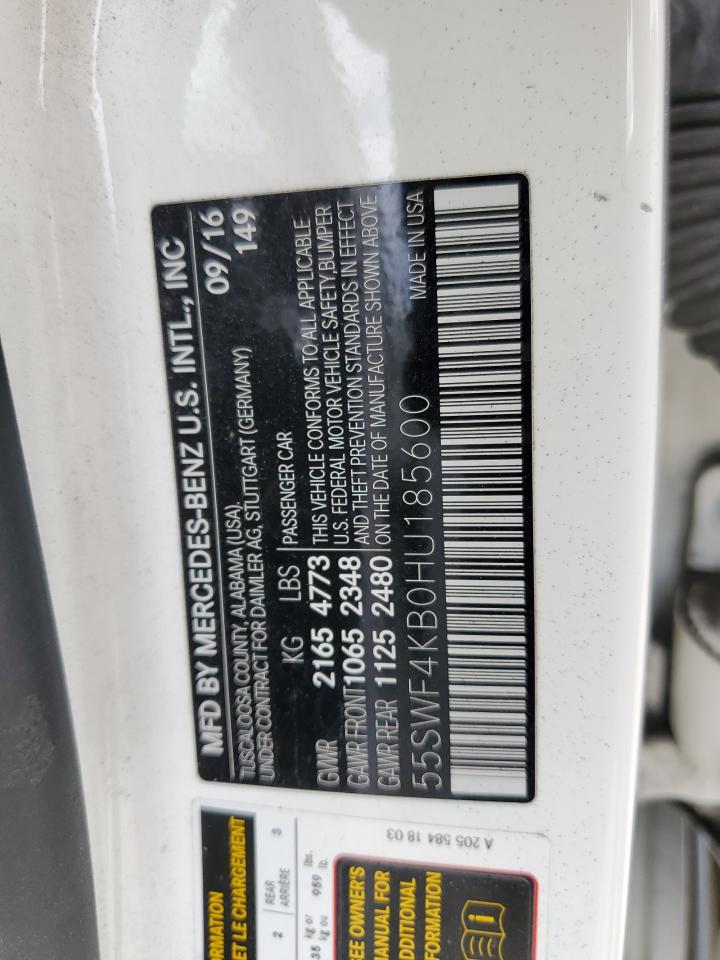 55SWF4KB0HU185600 2017 Mercedes-Benz C 300 4Matic