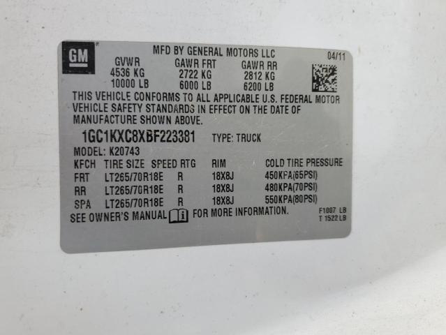 2011 Chevrolet Silverado K2500 Heavy Duty Lt VIN: 1GC1KXC8XBF223381 Lot: 57377234