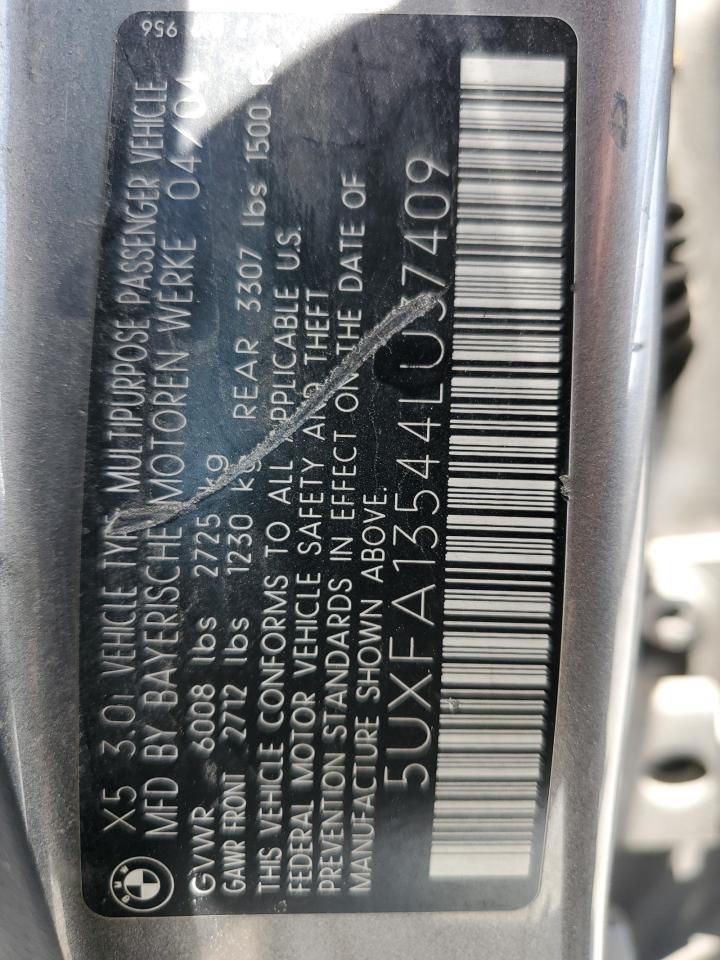 5UXFA13544LU37409 2004 BMW X5 3.0I