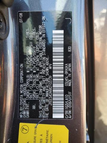 2008 Toyota Highlander Limited VIN: JTEES42A882103739 Lot: 61322074