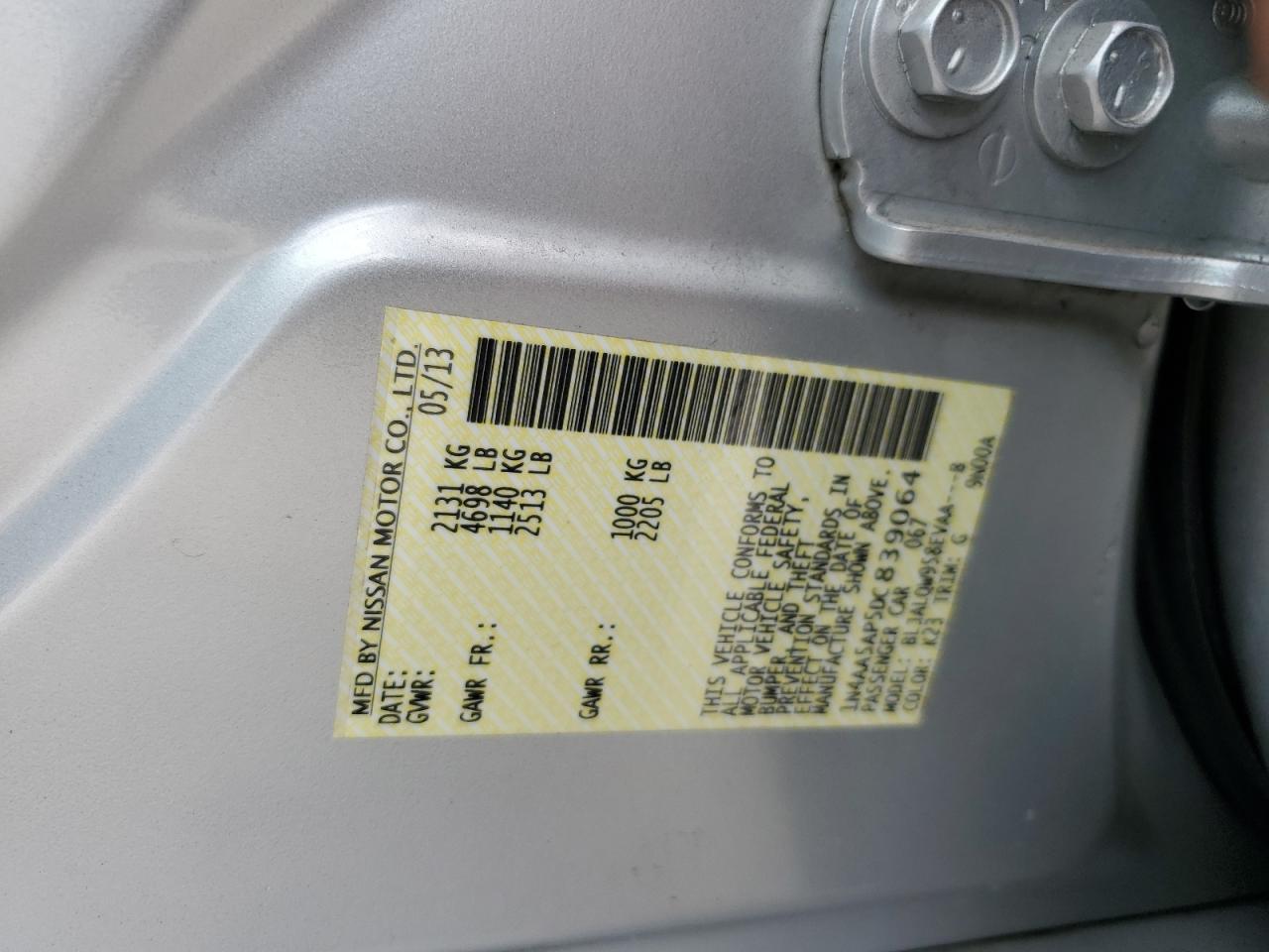 1N4AA5AP5DC839064 2013 Nissan Maxima S