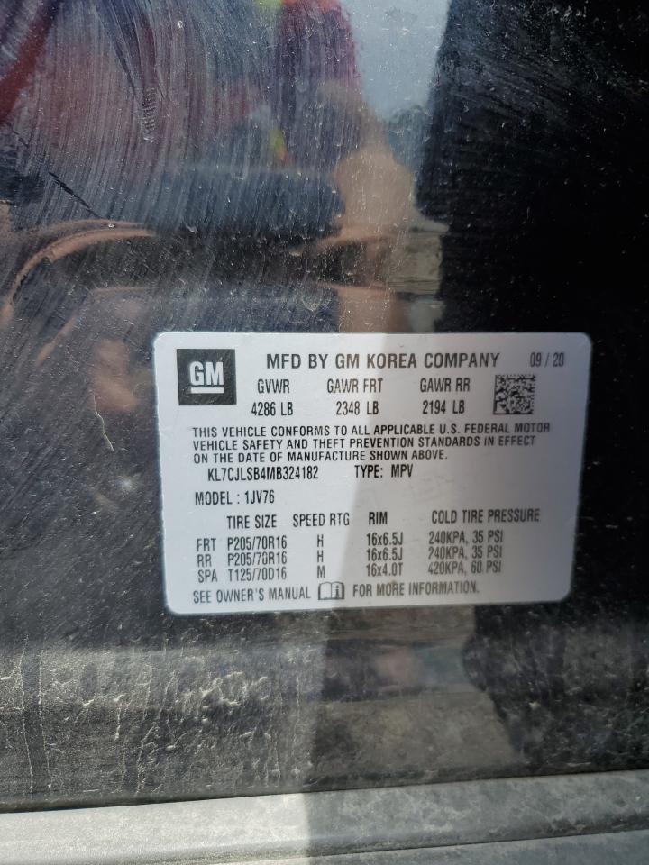 KL7CJLSB4MB324182 2021 Chevrolet Trax 1Lt