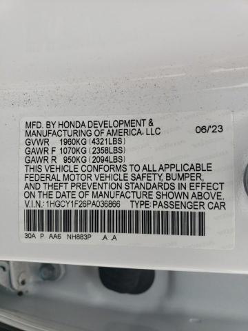 2022 Honda Accord Lx VIN: 1HGCY1F26PA036866 Lot: 57666764