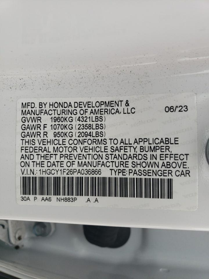 1HGCY1F26PA036866 2022 Honda Accord Lx