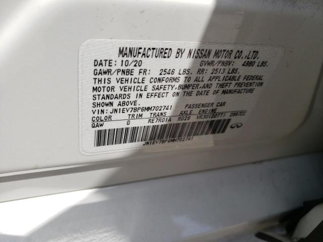 2021 Infiniti Q50 Luxe VIN: JN1EV7BP6MM702741 Lot: 59298854