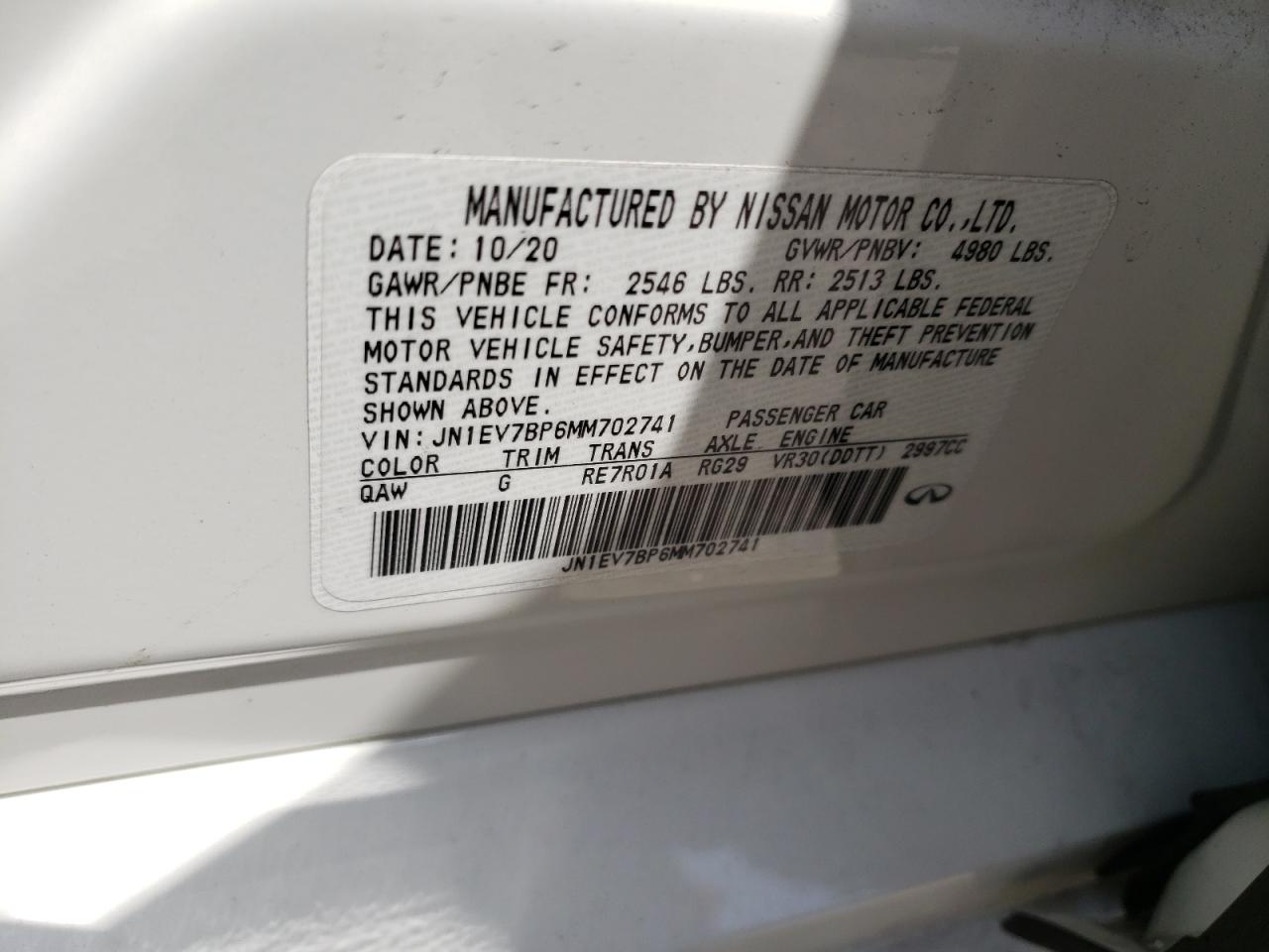 JN1EV7BP6MM702741 2021 Infiniti Q50 Luxe