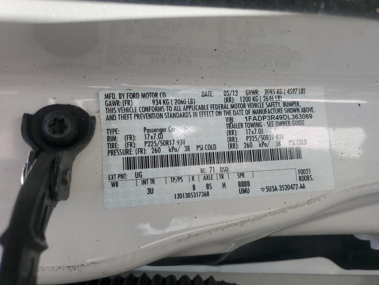 1FADP3R49DL363069 2013 Ford Focus Bev