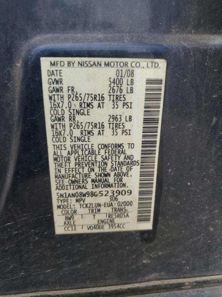 5N1AN08W98C523909 2008 Nissan Xterra Off Road