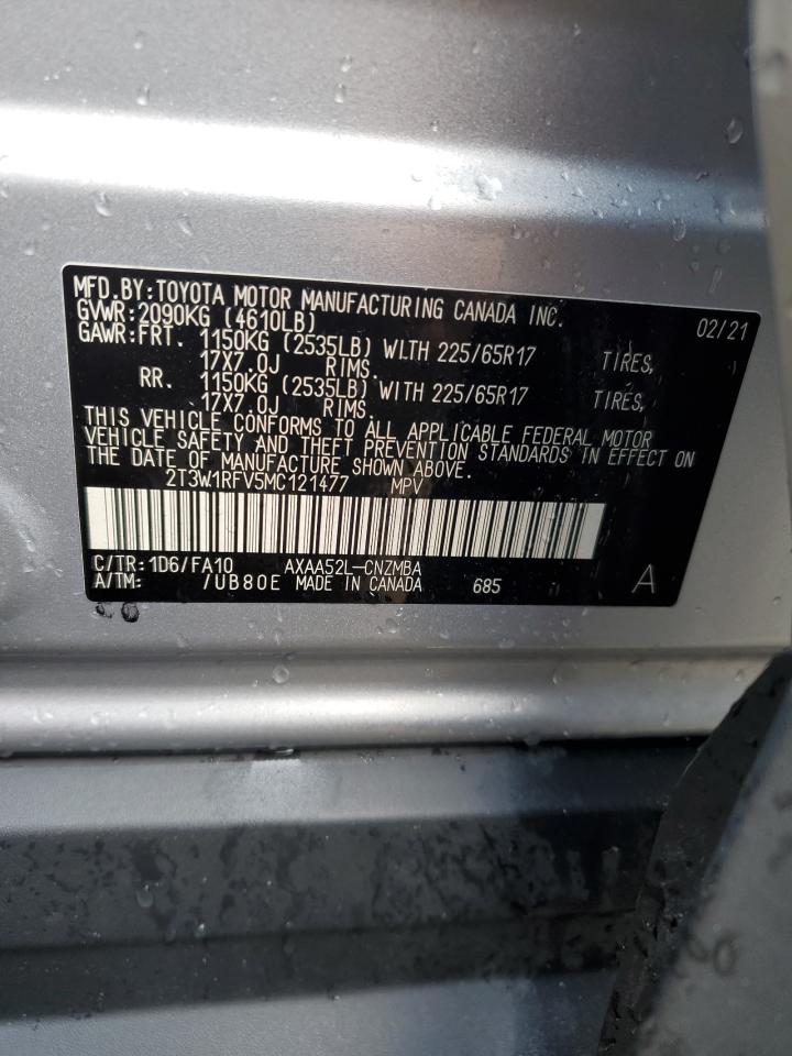 2T3W1RFV5MC121477 2021 Toyota Rav4 Xle 2T3W1RFV5MC121477 2021 Toyota Rav4 Xle