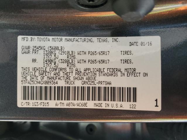 2016 TOYOTA STANDARD - 5TFAZ5CN4GX009364
