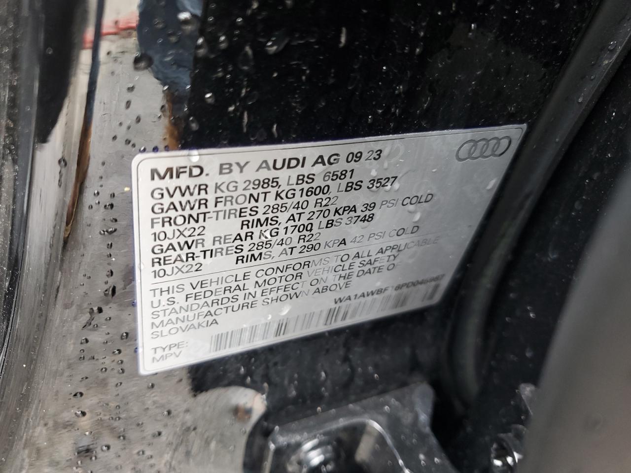 WA1AWBF16PD045987 2023 Audi Sq8 Premium Plus