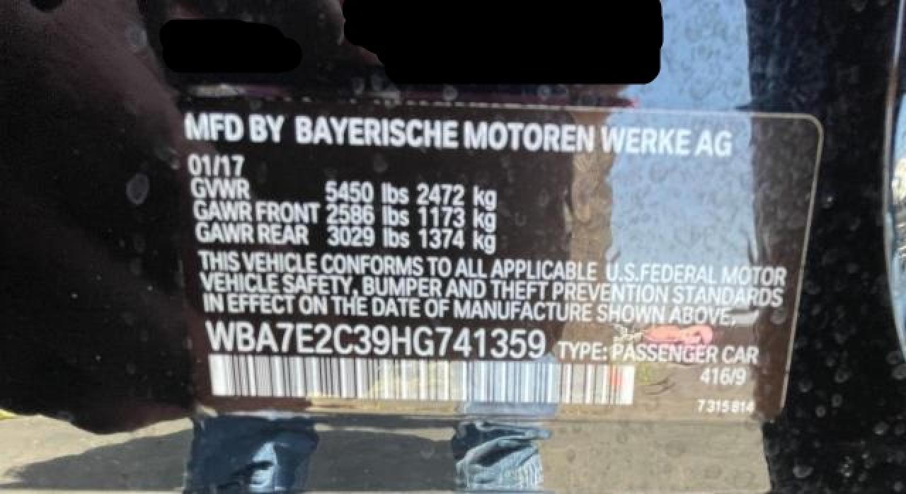 WBA7E2C39HG741359 2017 BMW 740 I