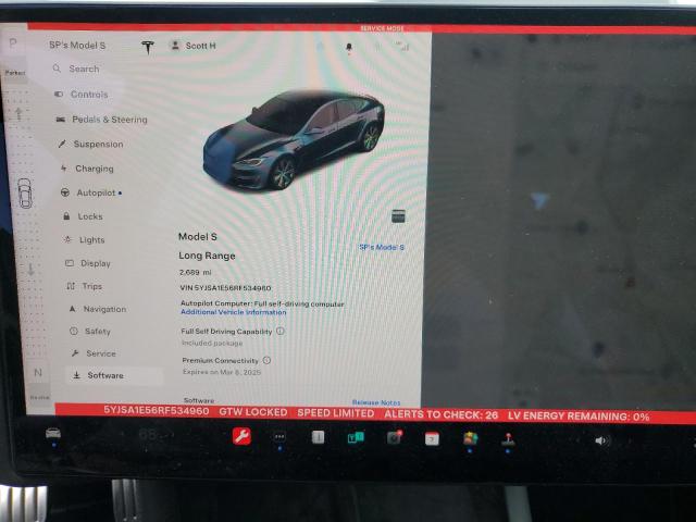 2024 Tesla Model S VIN: 5YJSA1E56RF534960 Lot: 58344894