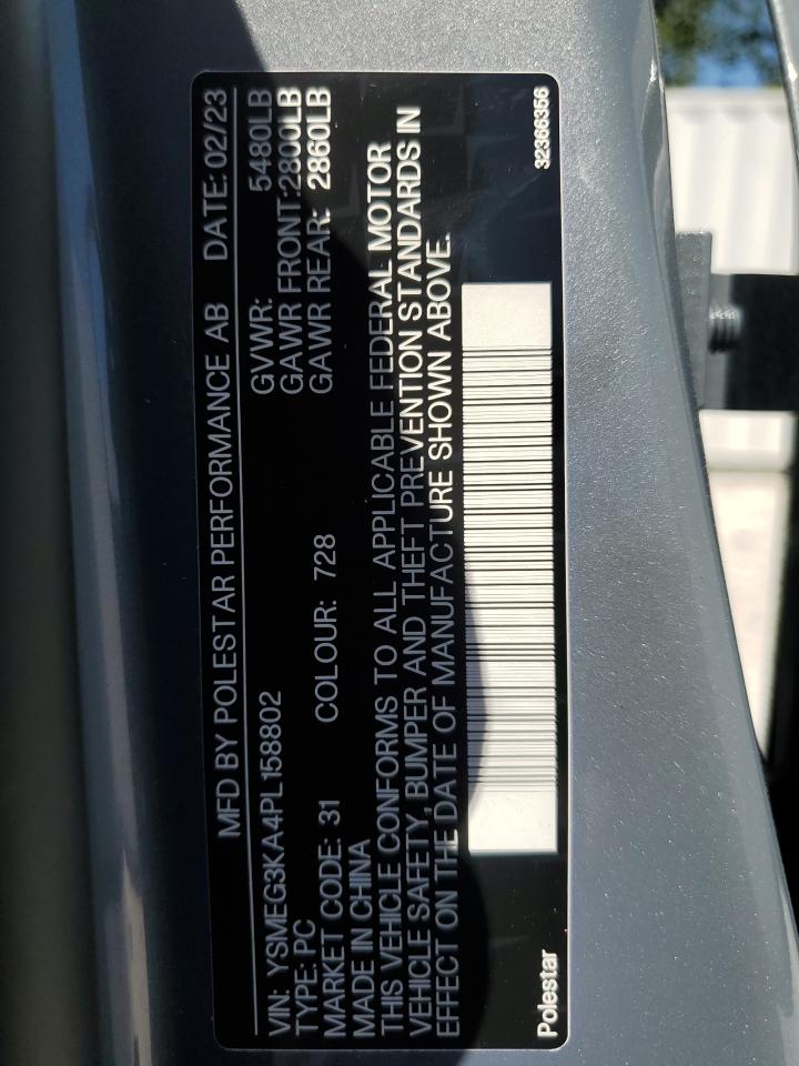 YSMEG3KA4PL158802 2023 Polestar 2