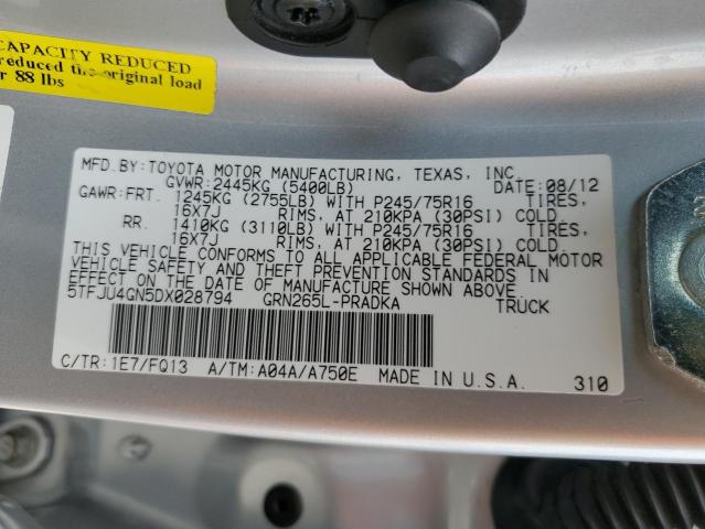 2013 Toyota Tacoma Double Cab Prerunner VIN: 5TFJU4GN5DX028794 Lot: 56787284